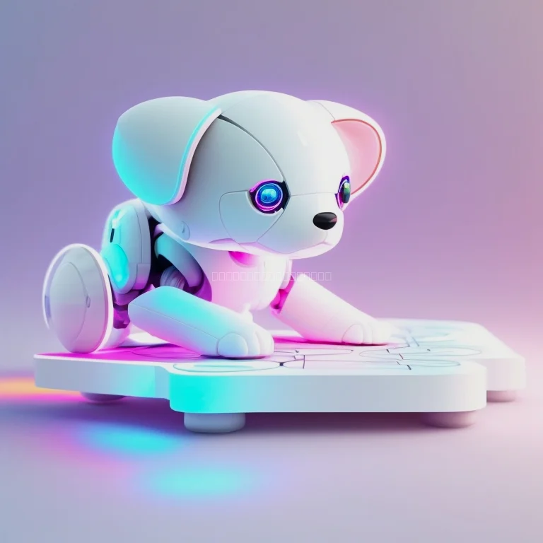 Enfant jouant avec robot IA